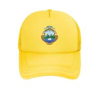 Costa Rica Patriotic Design: Baseball Cap + Trucker Hat + Dad Cap Triple Styles | Upf50+ Polyester Mesh Adjustable Sun Hat Yellow