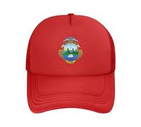 Costa Rica Patriotic Design: Baseball Cap + Trucker Hat + Dad Cap Triple Styles | Upf50+ Polyester Mesh Adjustable Sun Hat Red