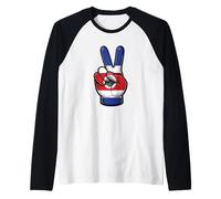 Costa Rica Peace Sign Patriotic Costa Rican Country Flag Raglan Baseball Tee