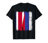 Costa Rica Russia Half Flag Costa Rican Russian Jersey T-Shirt