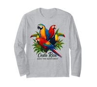 Costa Rica Save The Rainforest Birds Quetzal Macaw Toucan Long Sleeve T-Shirt