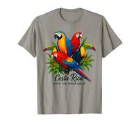 Costa Rica Save The Rainforest Birds Quetzal Macaw Toucan T-Shirt
