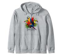 Costa Rica Save The Rainforest Birds Quetzal Macaw Toucan Zip Hoodie