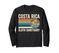 Costa Rica Sloth Sanctuary Retro Distressed Sunset Long Sleeve T-Shirt