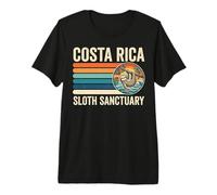 Costa Rica Sloth Sanctuary Retro Distressed Sunset Premium T-Shirt