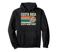 Costa Rica Sloth Sanctuary Retro Distressed Sunset Pullover Hoodie