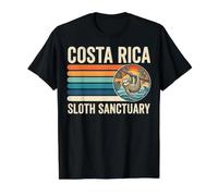 Costa Rica Sloth Sanctuary Retro Distressed Sunset Value Graphic T-Shirt, Men, Black, S