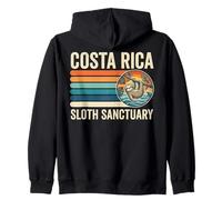 Costa Rica Sloth Sanctuary Retro Distressed Sunset Zip Hoodie