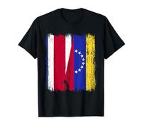 Costa Rica Venezuela Half Flag Costa Rican Venezuelan Jersey T-Shirt
