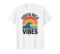 Costa Rica Vibes, Retro Sunset and Ocean Summer Waves Fun T-Shirt