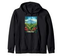Costa Rica Vibrant Jungle Mountain Zip Hoodie
