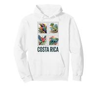 Costa Rica Wildlife, Cute Birds, Reptile and Frog Stamps Pullover Hoodie