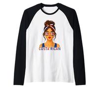 Costa Rican Girl Costa Rica Flag Costa Rican Girlfriend Wife Raglan Baseball Tee