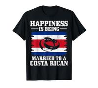 Costa Rican Wife Husband Married Wedding Costa Rica Flag T-Shirt