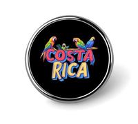 Costa Ricas Parrot Bird Round Brooch Cute Pin Badges Decoration Jewellery for Men Women Metal Lapel Pins