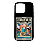 Costa Smeralda Sardinia Flag Coastal Lighthouse Travel Art Case for iPhone 15 Pro Max