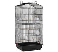 costoffs 104cm Open Top Parrot Travel Cage Double Door Black