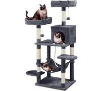 costoffs 150cm Large Cat Tree Tower Tall Play Scratching Post with Plush Perches/Condo/Hammock Kitten/Cats Activity Centre, Dark Grey