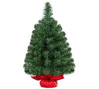 costoffs 1Pcs Artificial Christmas Tree with Concrete Base, 2ft, Green | 60cm Tabletop Christmas Tree | With 67 PVC Tips & Cement Base | Holiday Decorative Tree