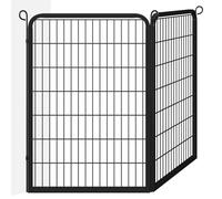 costoffs 2 Panel Dog Playpen 68 x 100 cm Extra Large Pet Puppy Pen for Small Animals Rabbit Duck Cat Exercise Barrier Indoor/Outdoor Black