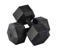 costoffs 2 x 7.5kg Dumbbells Set Hexagon Dumbbells Hand Weight Set for Strength Lifting Training Home Gym Equipment Cardio Exercise Workout Black