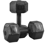 costoffs 2x4kg/2x5kg/2x6kg/2x7.5kg/2x8kg/2x10kg Hex Dumbbells Set, Black | Sold in Pair, Free Weight Set Strength Training, Non-slip Grip and Hex Hand, Exercise Full-body for Home Gym Office Workout