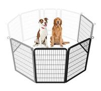 costoffs 4 Panel Dog Playpen 68 x 100 cm Extra Large Pet Puppy Pen for Small Animals Rabbit Duck Cat Exercise Barrier Indoor/Outdoor Black