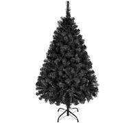 costoffs 4ft Spruce Artificial Christmas Tree 1.2m Xmas Holiday Decoration Tree with Foldable Stand 208 PVC Tips, Black