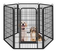 costoffs 6 Panel Dog Playpen, 120 cm Height Pet Puppy Pen Exercise Pen for Small/Medium/Large Animals Indoor Oudoor Black