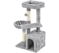 costoffs 85cm Cat Tree Tower with Perch, Light Grey | Cat Condo, Comfy Basket, for Kitten Playing and Resting