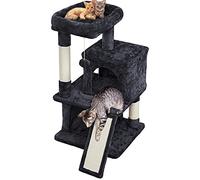 costoffs Cat Tree, 91cm Tower with Condo Scratching Post and Ladder for Kittens, Adult Cats, Black