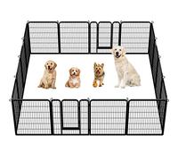 costoffs Dog Playpen Foldable Pet Pen Heavy Duty Large Puppy Pen Play Yard Small Animal Cage Indoor/Outdoor 16 Panel 100cm High