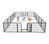 costoffs Extra Large Pet Playpen 16 Panel Foldable Puppy Dog Pen for Small Animals Metal Exercise Fence Run Cage 60cm High Black