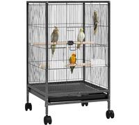 costoffs Metal Bird Cage Parrot CageMedium Small Parakeet Cage w/Rolling Stand for Small Parrots Birds, 89.5cm