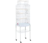 costoffs Open Play Top Budgie Cage Metal Parrot Cage Large Bird Cage Pet Home for Finch Canary Parakeets Cockatiels with Detachable Rolling Stand