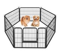 Costoffs Puppy Playpen Heavy Duty Pet Pen Dog Exercise Pen Rabbit Run Enclosure Cat Fence 60cm High Black 6 Panel