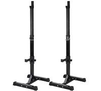 Costoffs Squat Stand 2PCS with Barbell Rack, 250kg & 114-179cm | 14 Adjustable Positions with 5cm Gaps, Anti-Skid Feet for Floor Protection, Fits Standard & Olympic Bars