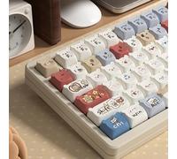 COSTOM PBT Keycaps with 138 Keys, Cute Custom Keyboard Caps 60 75 65 100 Percent, Mao Profile Dye Sublimation PBT Keycap Set for Full Size Mechanical Gaming Keyboard, Bear Theme