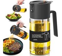 Costop Oil Sprayer for Cooking, 2025 Large Advanced Olive Oil Dispenser Bottle,500ml/17oz Glass Olive Oil Sprayer,2 in 1 Even Spray with Portion Control for Kitchen, Air Fryer, Salad, BBQ - Black