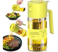Costop Oil Sprayer for Cooking, 2025 Large Advanced Olive Oil Dispenser Bottle,500ml/17oz Glass Olive Oil Sprayer,2 in 1 Even Spray with Portion Control for Kitchen, Air Fryer, Salad, BBQ - Yellow