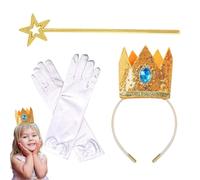 Costume Accessories for Girls - Tiara for Costume with Wand and Gloves, Cosplay Accessories for Parties Halloween Costume Elements for Performances and School Weddings