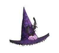 , Costume Adult Hat With Lace Brim For Halloween | Witch Hat - 44x39cm Day Of The Dead Corpse Bride | Party Hats - Comfortable Masquerade Costume Accessory For Women