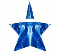 Costume Adult Poncho Outfit Star-Shaped Costume Cone Hat Headwear Design lightweight polyester blend suitable for plays community theater festive, color to 4, Adult One Size 155-190 Cm