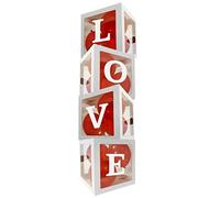 Costume and Party Store Love Balloon Boxes Valentines Wedding Engagement Decor Includes 16 Balloons, Red