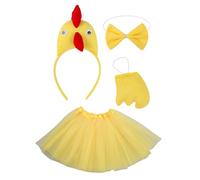 Costume - Chick Costume | Headband Dress Bow Tie Funny Crazy Fancy Dress Up Halloween Birthday Christmas Party Theme