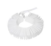 Costume Collar Accessory Medieval Gowns Fake Retro Style Pleated Satin Lace Neckpiece for Dresses Vintage Knight Uniform Victorian Renaissance Fancy White