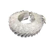 Costume Collar Accessory Medieval Gowns Fake Retro Style Pleated Satin Lace Neckpiece for Dresses Vintage Knight Uniform Victorian Renaissance Fancy White 1