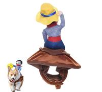 Costume de Cowboy Pour Chien - Déguisement Drôle Avec Cavalier, Costume d'Équitation Pour Animaux, Tenue Amusante Pour Chiens de Moyenne et Grande Taille, Idéal Pour Noël, Halloween et Fêtes
