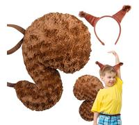 Costume d'écureuil - Ensemble de costumes | Ensemble de costumes d'animaux | Déguisement oreilles et queue en peluche | Déguisement animal, d'accessories for déguisements d'écureuil pour garçons et f