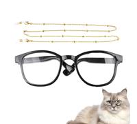 Costume Eye Glasses, Cat Dog Eye Glasses with Chains Cosplay Photo Props Indoor Outdoor Role Play Joy Head Movement for 15 Pounds Puppy for Halloween, Christmas